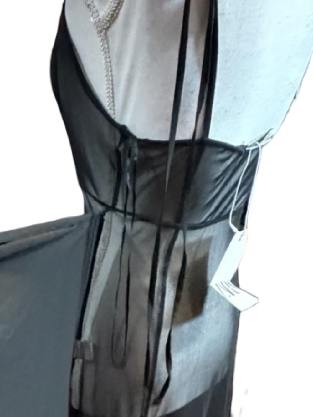 ZARA Black Sheer Mesh Maxi Slip Dress - Size S - Picture 6 of 8